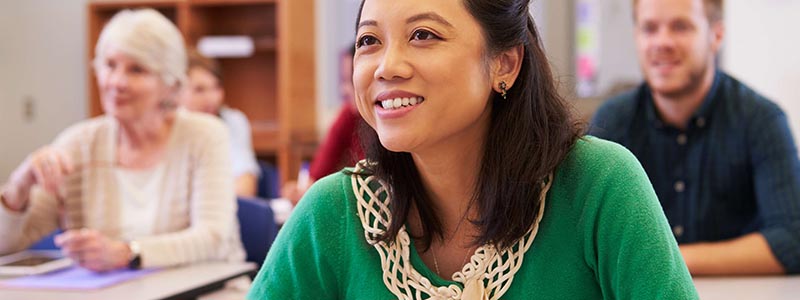 Woman teaching a classroom