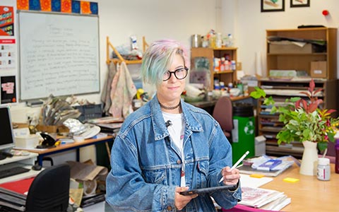 Student in Art Studio