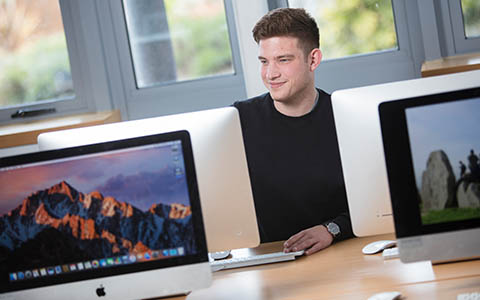 Student in Media Suite